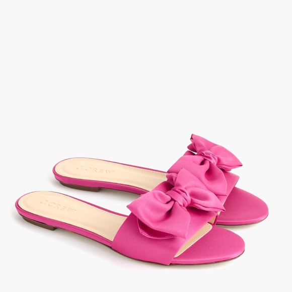 J. Crew Shoes - J. Crew Satin slide sandals with bow